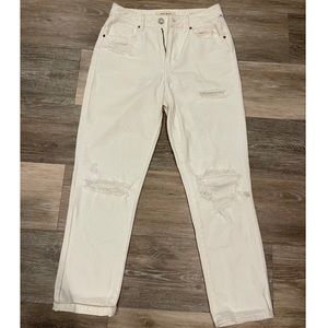 Womens Pacsun White Ripped Jeans Mom Jeans Size 24 Like New Pants Party